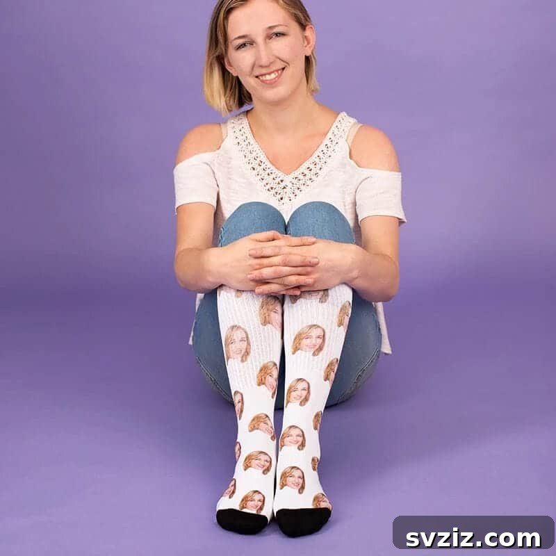 15 Stellar Valentine's Gifts to Spoil Your Man 11 Personalized face socks, a humorous and unique Valentine's Day gift for him.