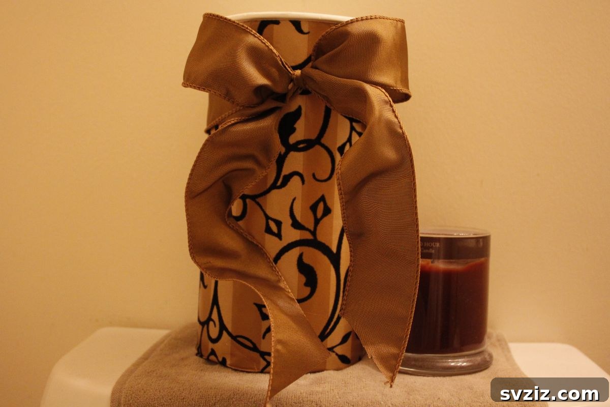 Elegant Toilet Paper Dispenser made from an oatmeal canister