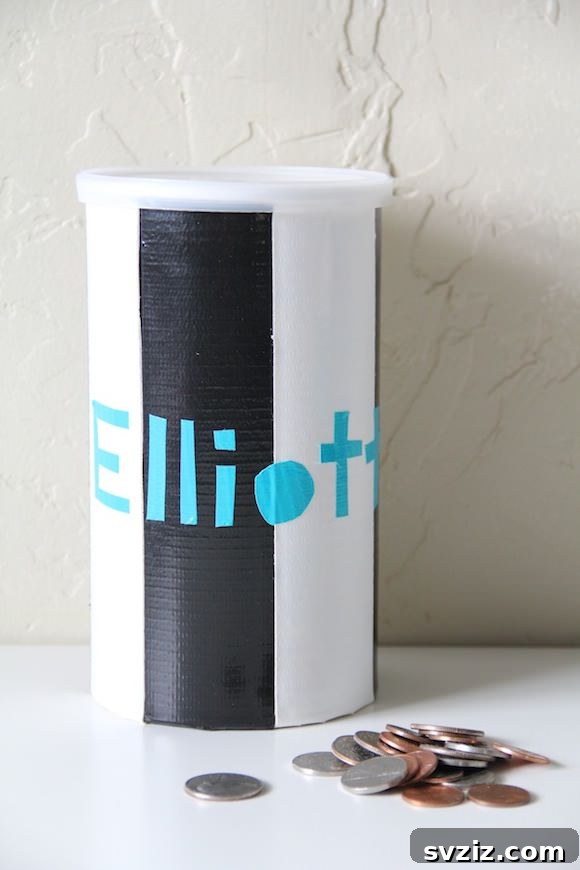 DIY Money Bank for kids from an oatmeal canister