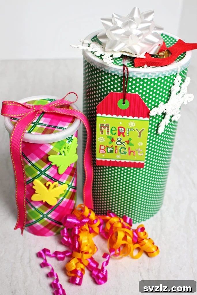 Handmade Gift Box from an upcycled oatmeal container