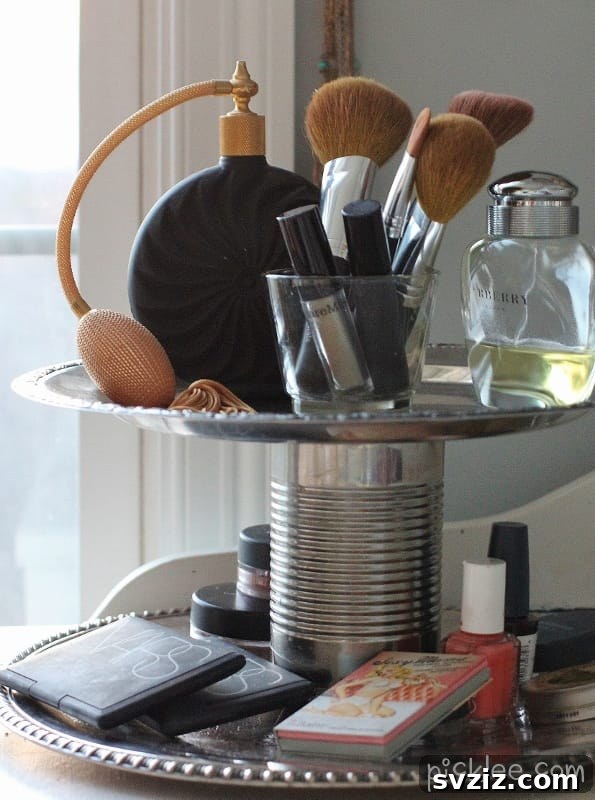 21 Brilliant Dollar Store Makeup Organization Hacks 11 DIY 2-Tier Organizer