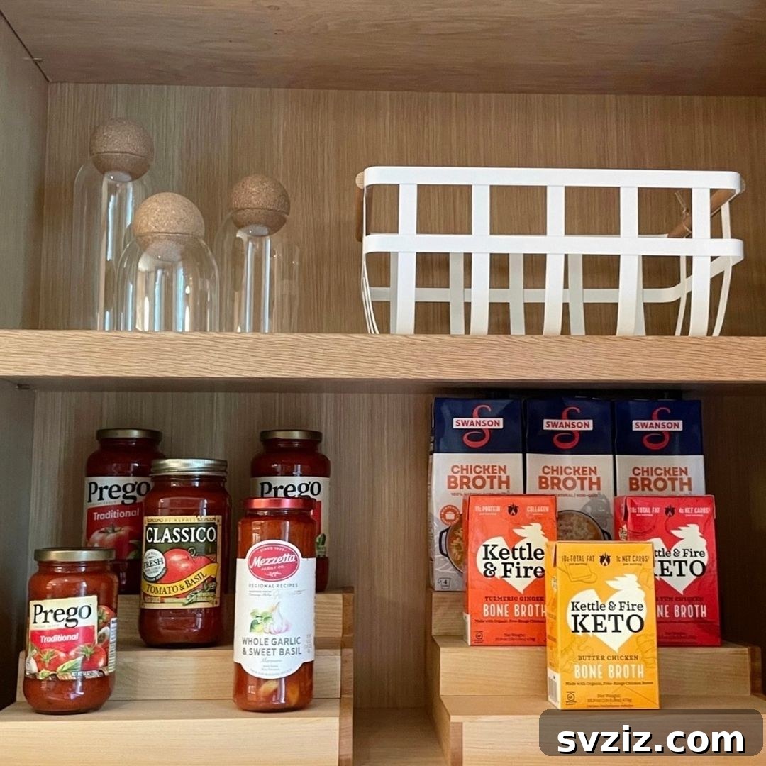 21 Genius Organizing Hacks for Master Organizers 14 Shelf risers maximize vertical pantry space, creating extra storage levels for jars, bottles, and canned goods for better visibility.