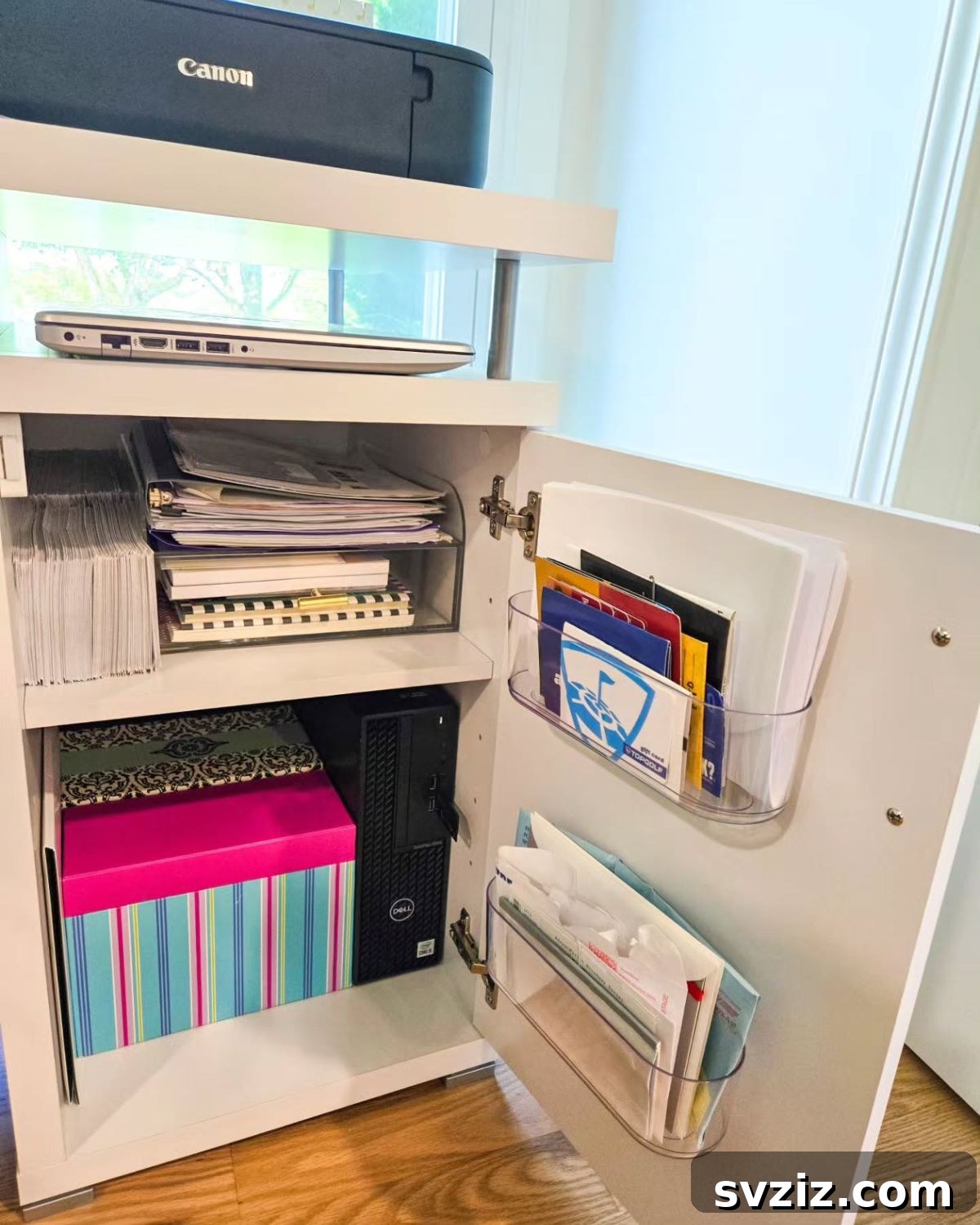 21 Genius Organizing Hacks for Master Organizers 17 Behind cabinet door storage utilizes overlooked space for hanging organizers, hooks, or shelves, perfect for cleaning supplies or kitchen wraps.