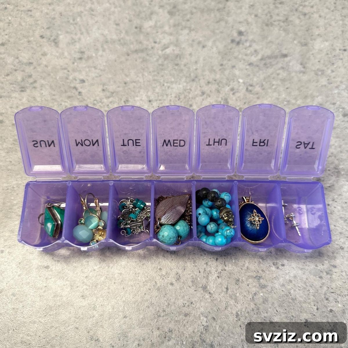 21 Genius Organizing Hacks for Master Organizers 18 A budget-friendly pill organizer sorts small jewelry pieces like rings and earrings, preventing tangles and offering portable, clutter-free access.