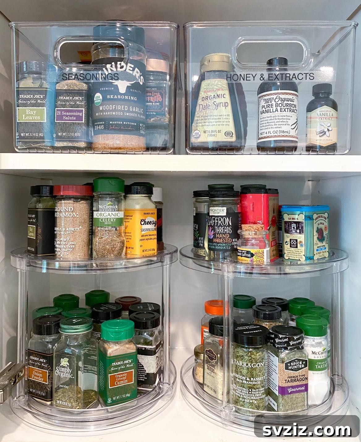 21 Genius Organizing Hacks for Master Organizers 19 A tiered Lazy Susan creates an exotic, accessible spice display, making meal prep fun and preventing hidden, expired jars.