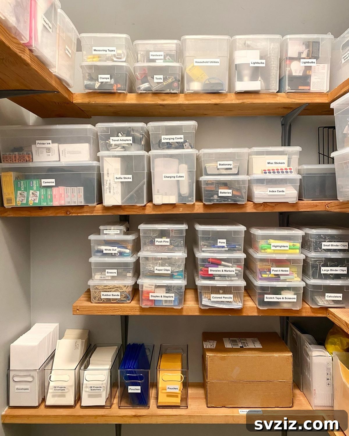 21 Genius Organizing Hacks for Master Organizers 6 Clear containers and labels create an organized office, making supplies easy to find and boosting productivity and inspiration.