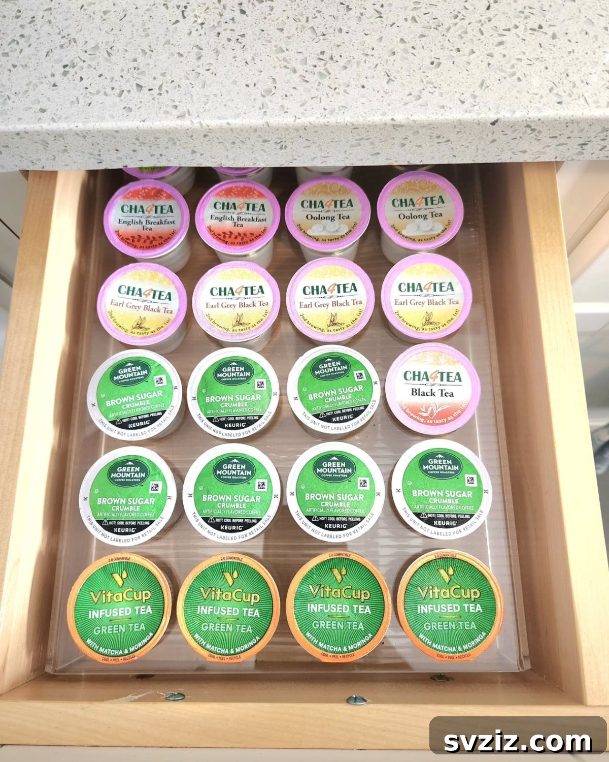 21 Genius Organizing Hacks for Master Organizers 7 A coffee drawer organizer neatly arranges pods, creamers, and accessories, ensuring a smooth and enjoyable start to your day.