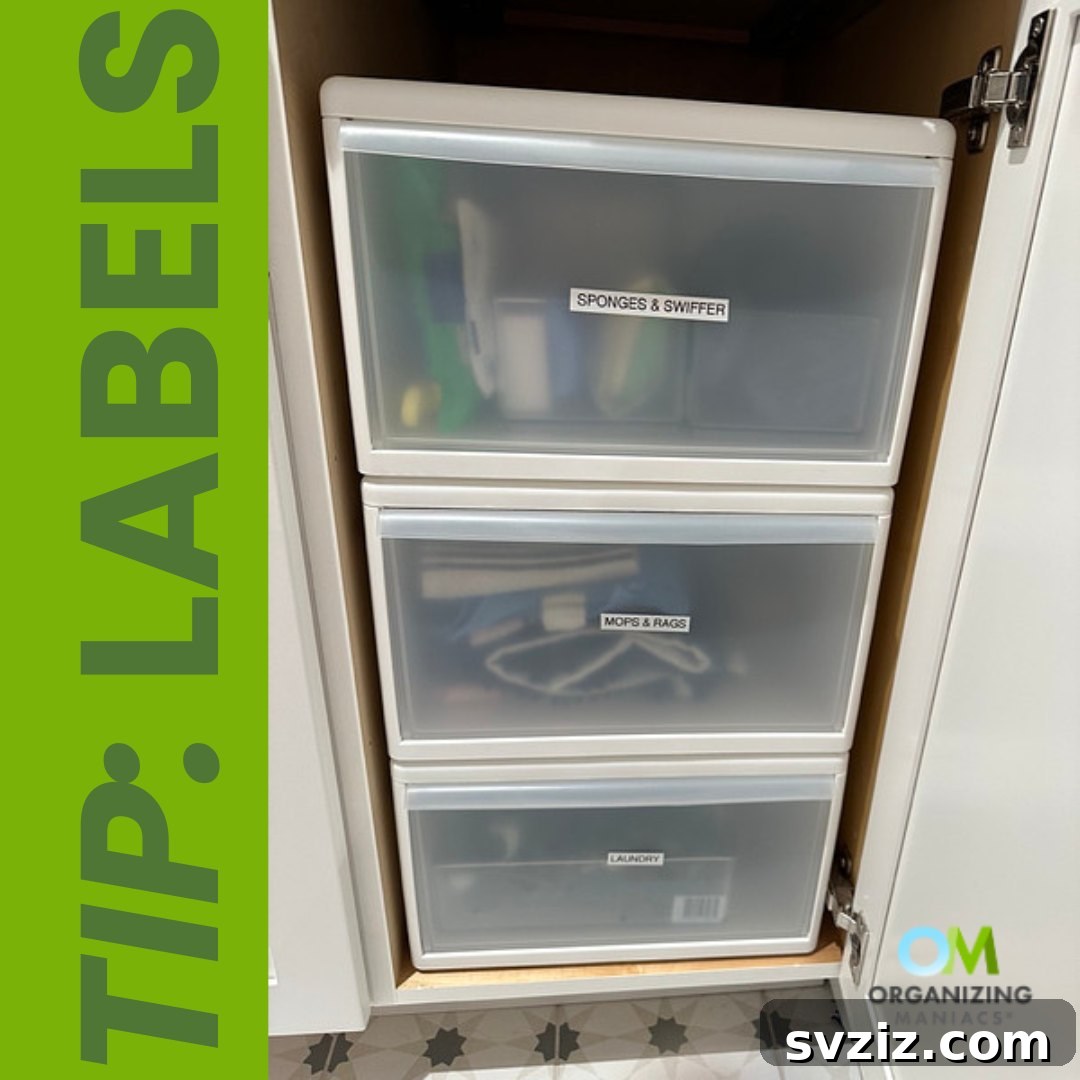 31 Game-Changing Organizing Hacks for Every Area of Your Home 22 Labeled Drawers for Cleaning Supplies organization