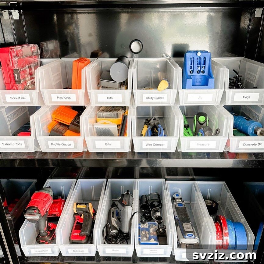 31 Game-Changing Organizing Hacks for Every Area of Your Home 24 Garage Organizing Bins for workshop storage
