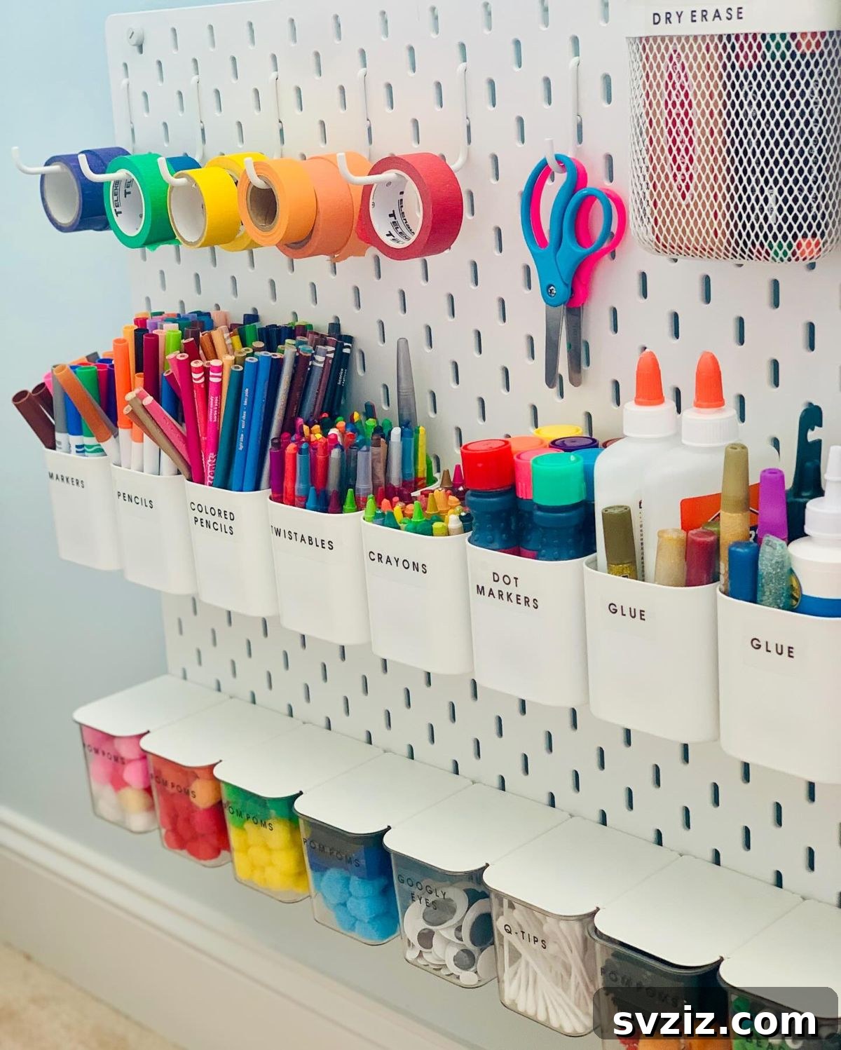 31 Game-Changing Organizing Hacks for Every Area of Your Home 30 Pegboard Craft Supply Organization for creative space