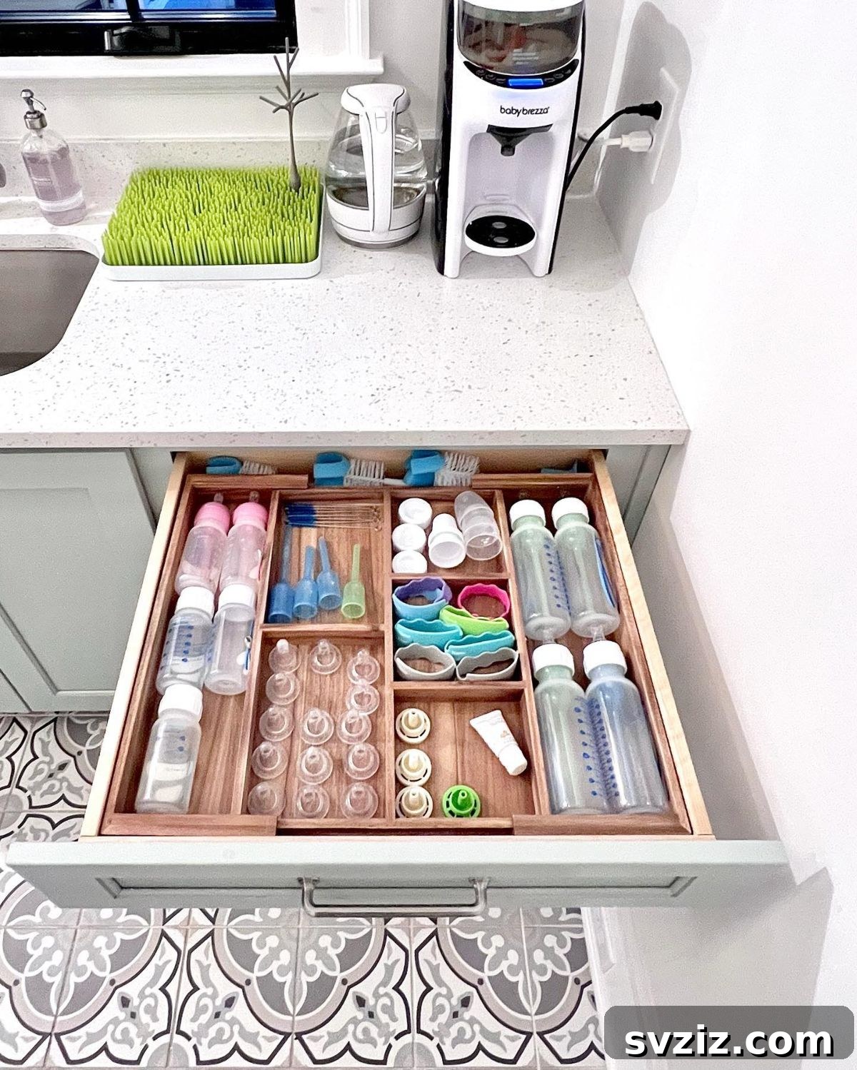 Beyond Cutlery: Smart Organization with Silverware Trays 8 Silverware Tray Organizing Baby Bottle Nipples and Small Essentials