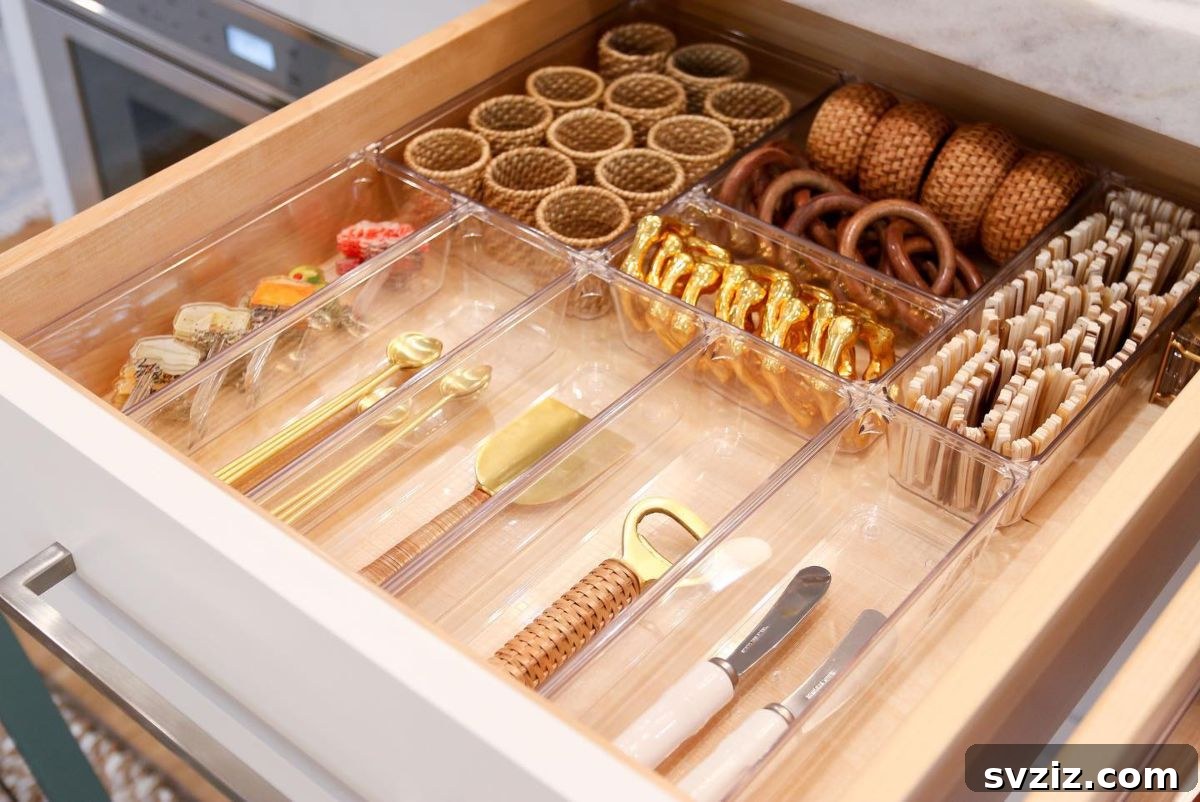 Beyond Cutlery: Smart Organization with Silverware Trays 9 Silverware Tray Organizing Entertainment Essentials like Wine Charms