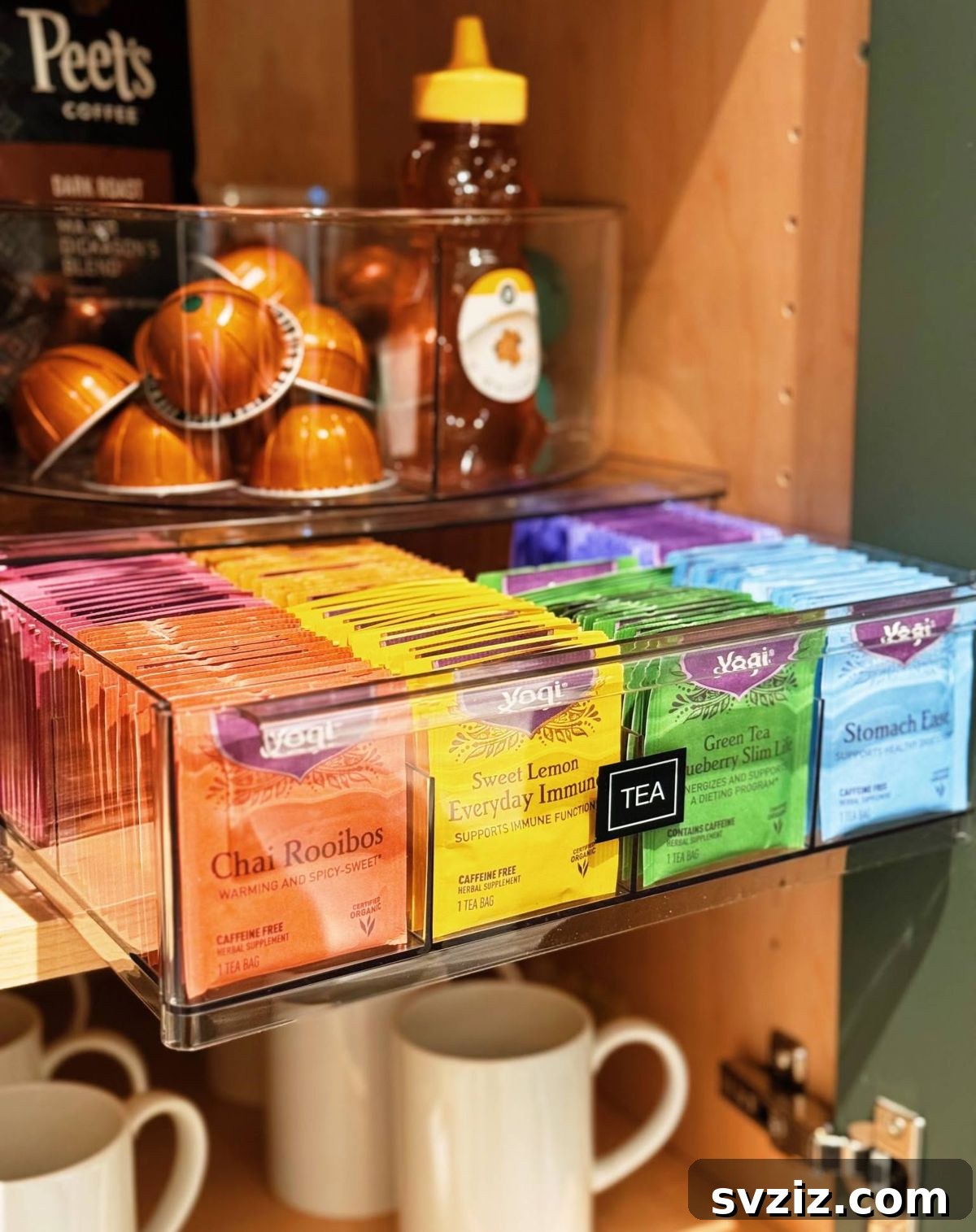 Kitchen Tea Organizer for Tea Bags and Accessories