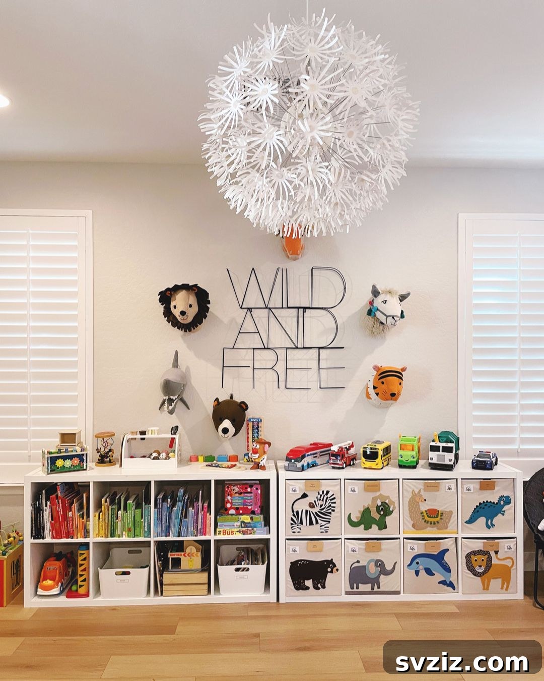 Playroom Organization with Storage Cubbies