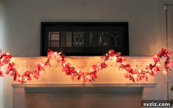 Charming Valentine's Day Decor Ideas 17 DIY Glowing Fabric Garland for Valentine's