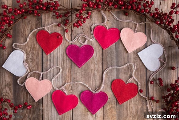 Charming Valentine's Day Decor Ideas 19 DIY Cricut Heart Garland