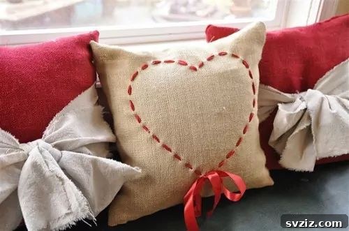 Charming Valentine's Day Decor Ideas 22 DIY Heart Pillow for Valentine's