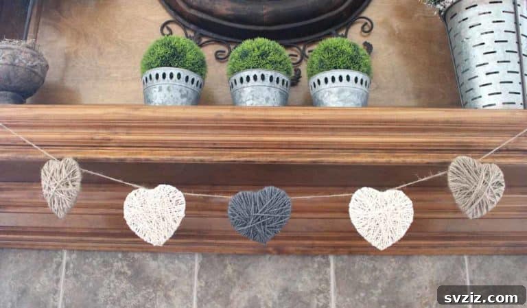Charming Valentine's Day Decor Ideas 4 Rustic String Heart Banner DIY