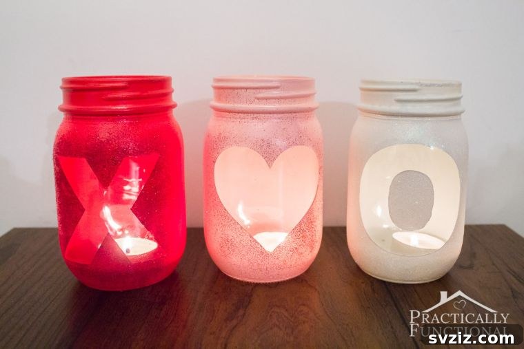 Charming Valentine's Day Decor Ideas 5 Glowing Mason Jar Votives for Valentine's Day