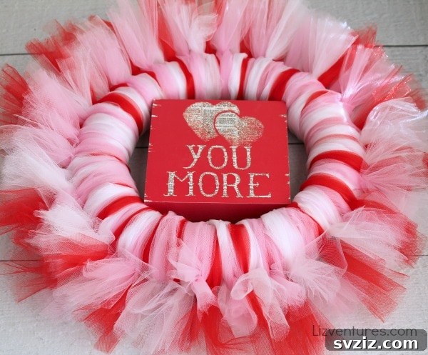 Charming Valentine's Day Decor Ideas 8 DIY Fluffy Tulle Wreath for Valentine's