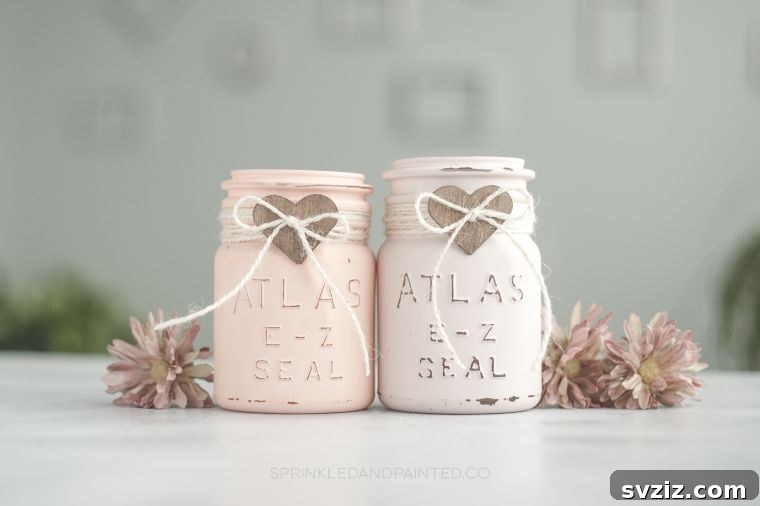 Charming Valentine's Day Decor Ideas 10 Painted Pink Valentine’s Mason Jars