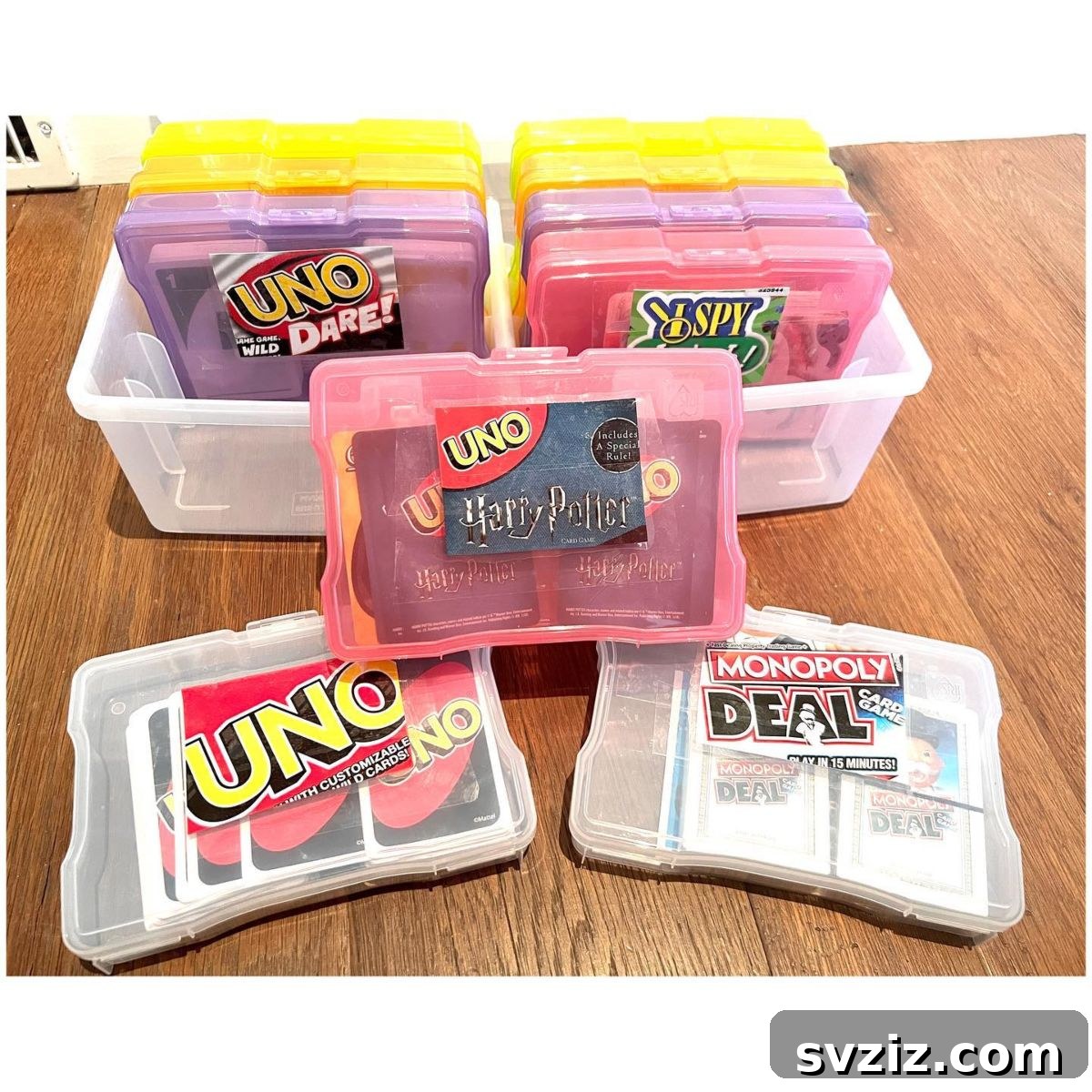 Photo storage case used to organize card games