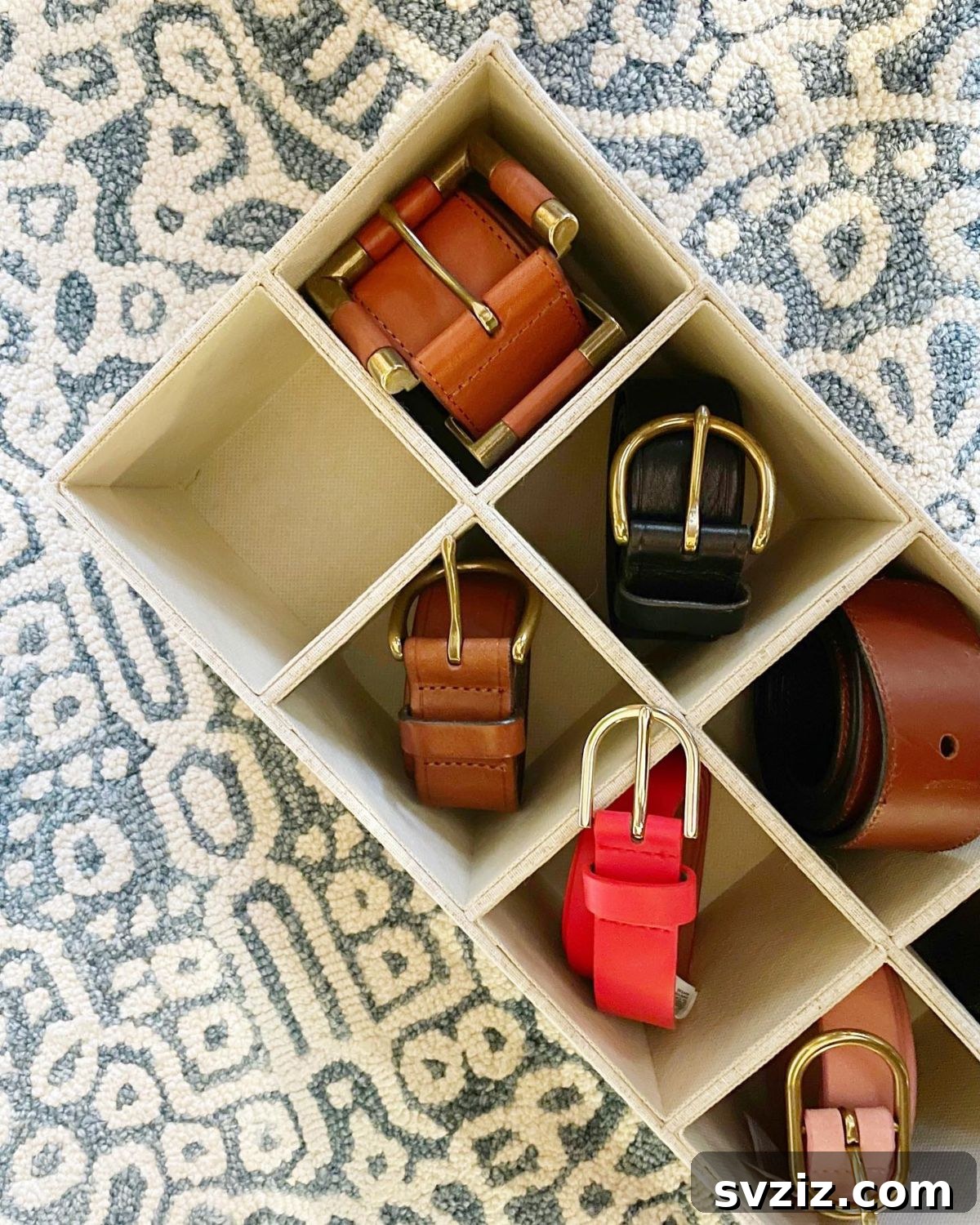 17 Genius Hacks for Belt Organization 18 Linen Belt Storage Bin