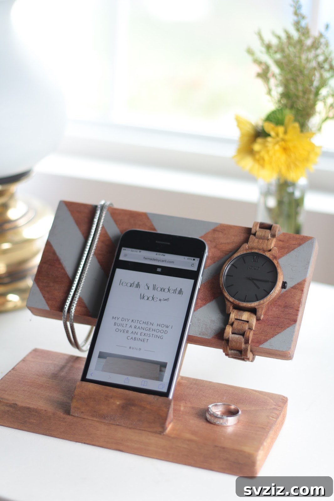 DIY Wooden Accessory Holder and Charging Station