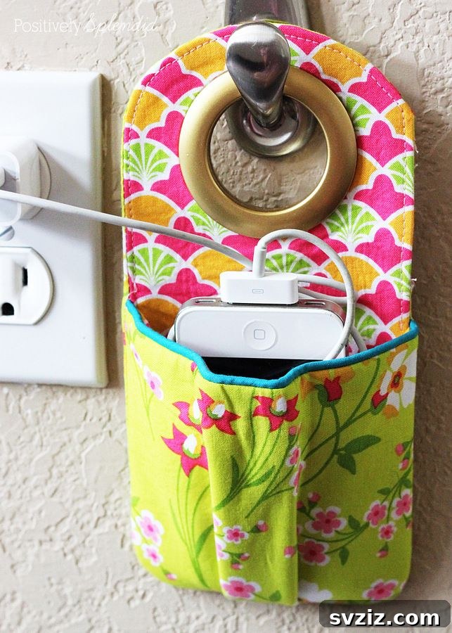 DIY Fabric Wall-Mounted Phone Charging Station