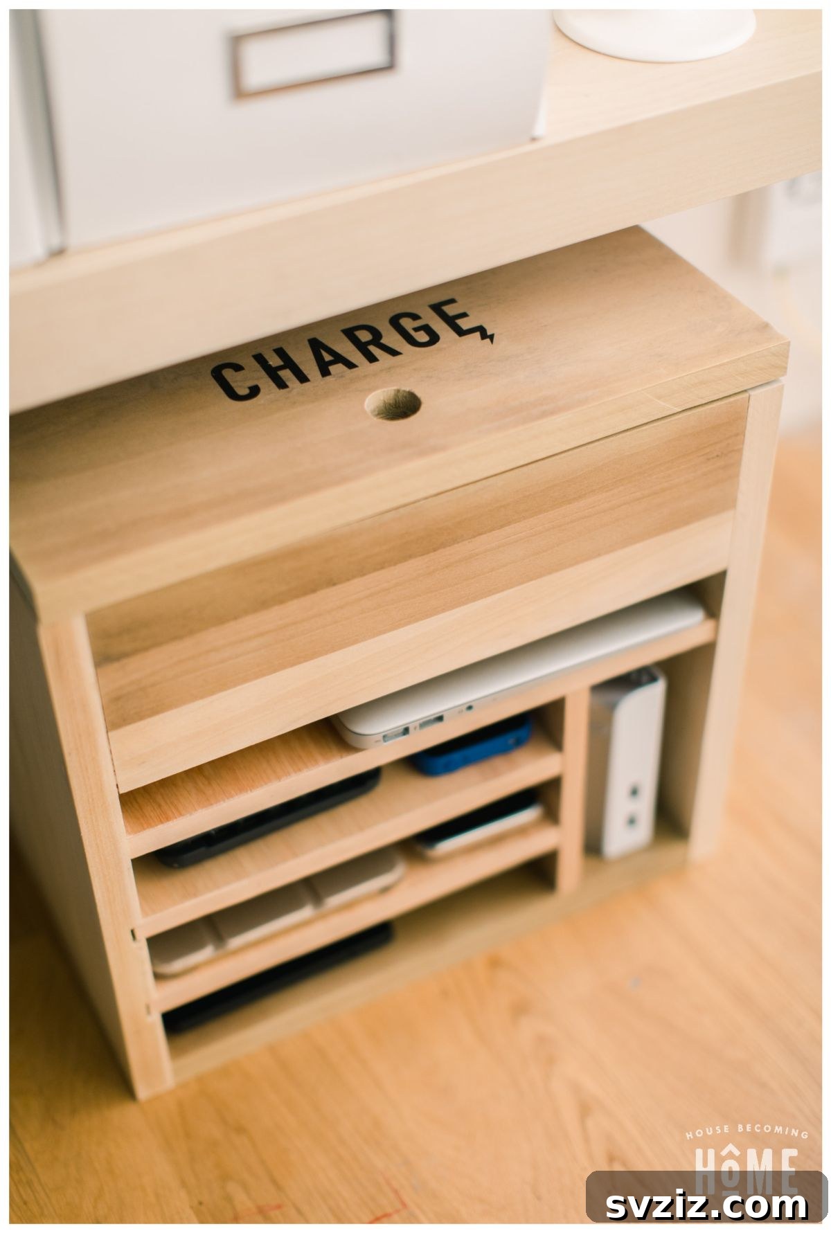 DIY Multiple Compartment Wooden Charging Station
