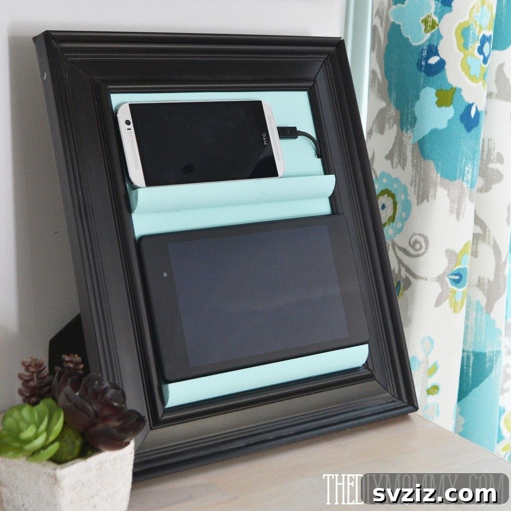 Countertop Phone and Tablet Charging Station from a Picture Frame