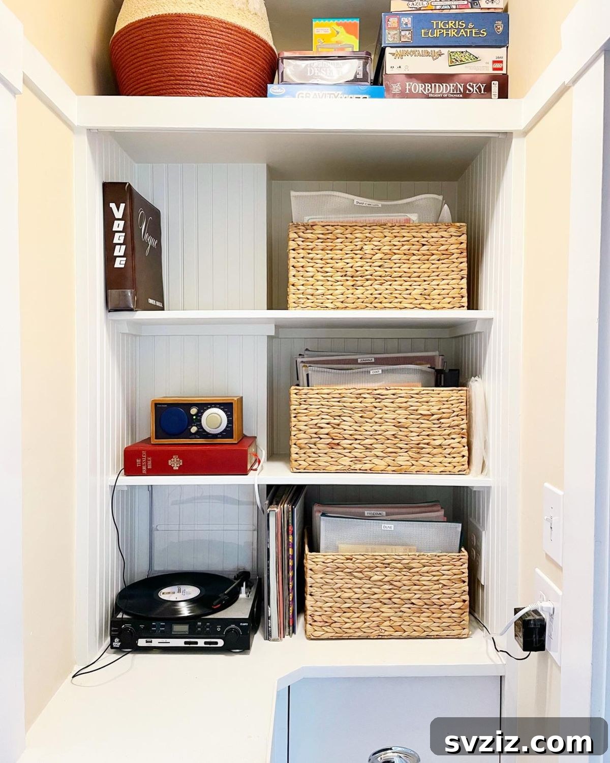 Game Organization with Zipper Pouches and Bins
