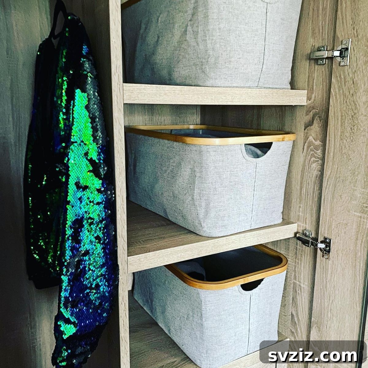 Transform Closet Shelves into Drawers using Bins