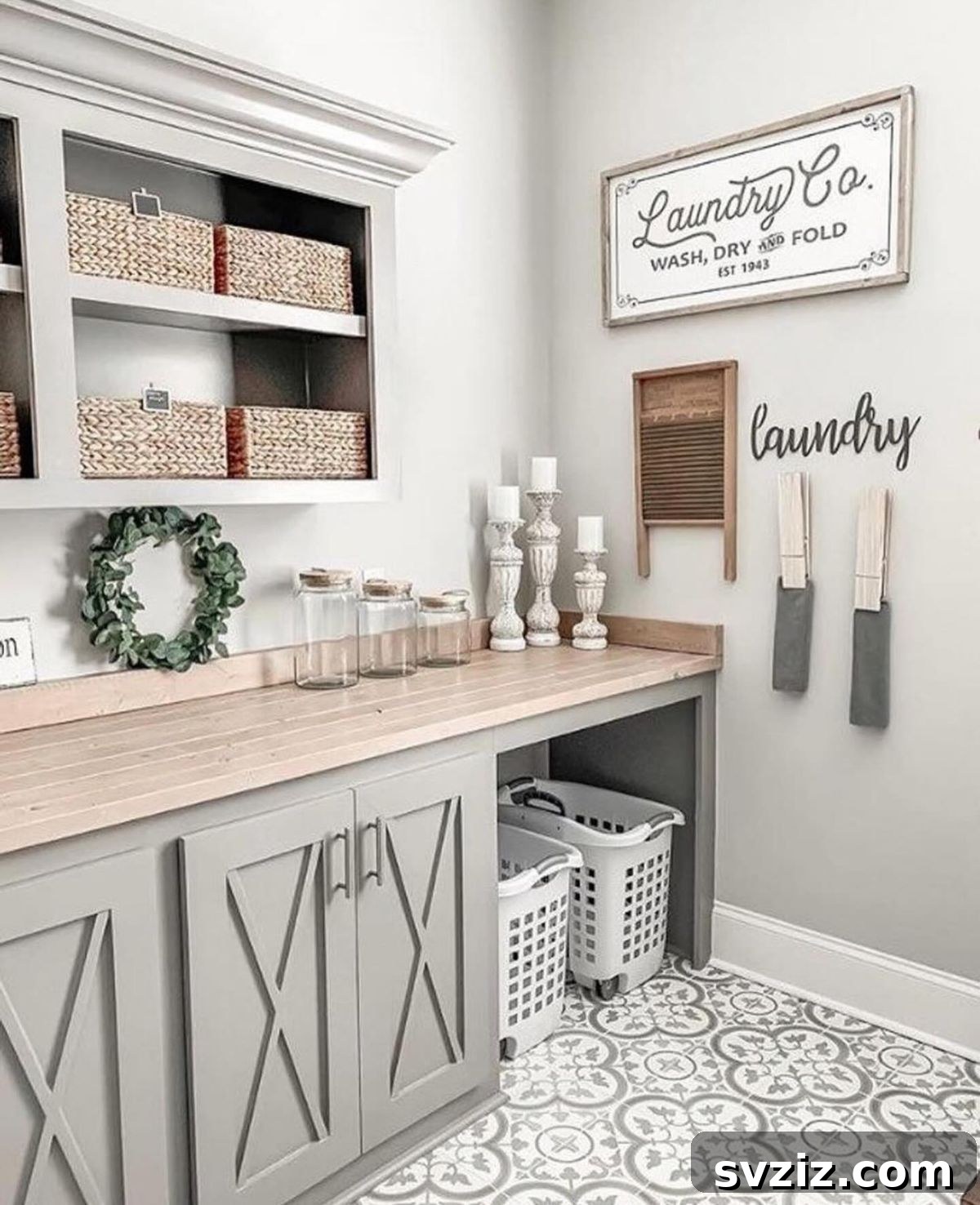 Organized Laundry Room Storage with Bins