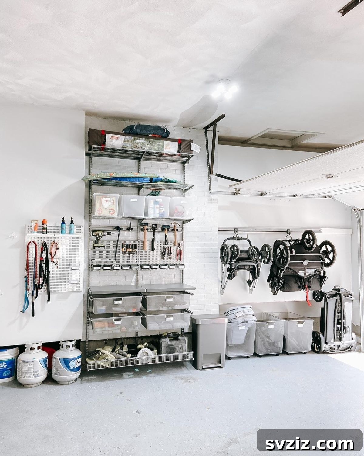 Efficient Garage Organization with Storage Bins