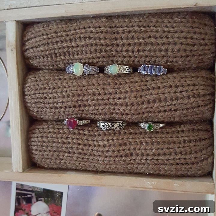 DIY Knit Ring Holder for soft ring storage