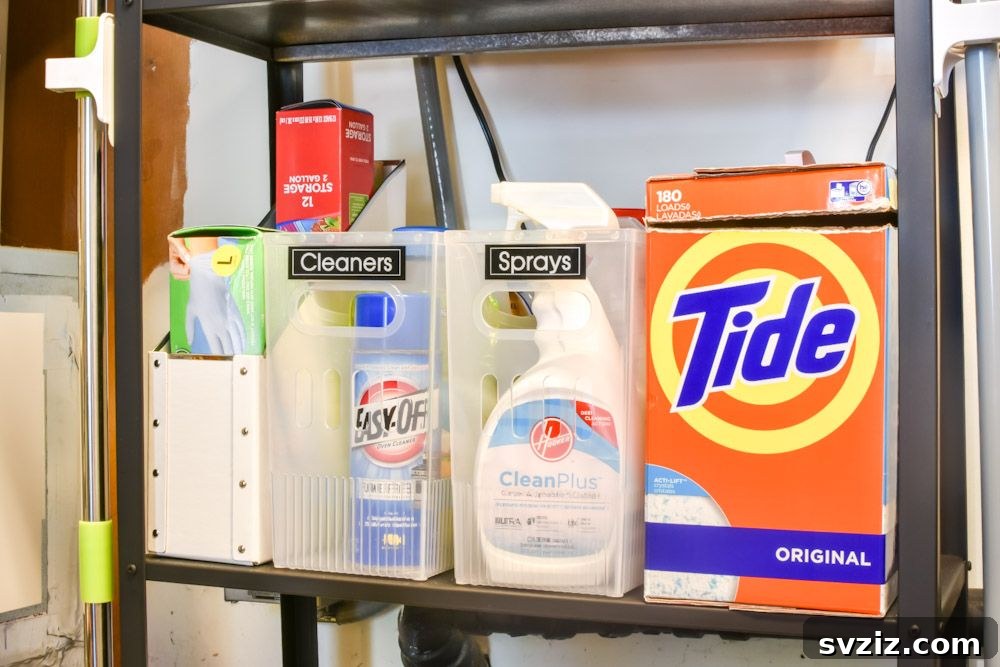 Smart Storage Ideas for Your Cleaning Essentials 20 On a Freestanding Shelf