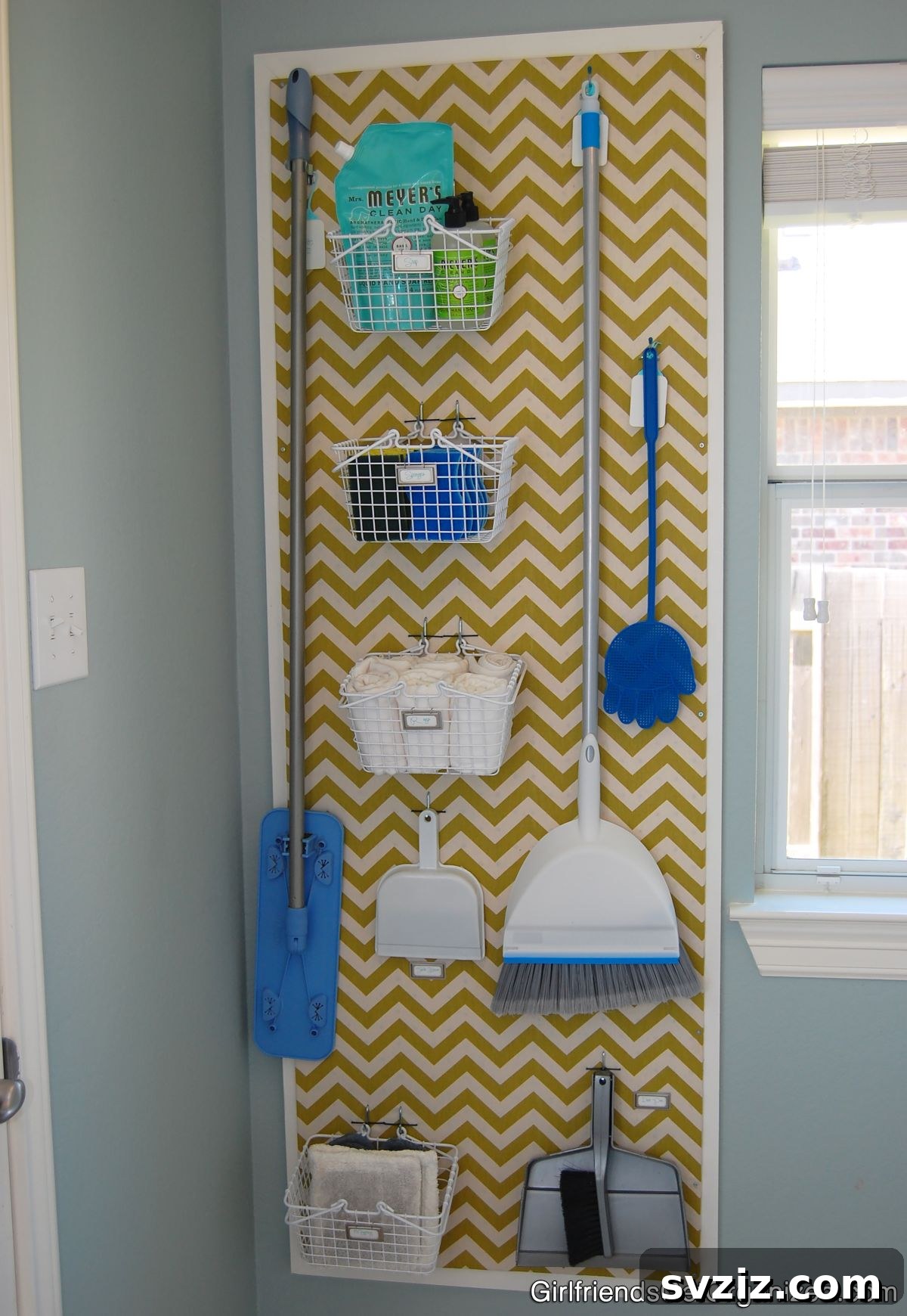 Smart Storage Ideas for Your Cleaning Essentials 23 Pegboard Broom Organizer