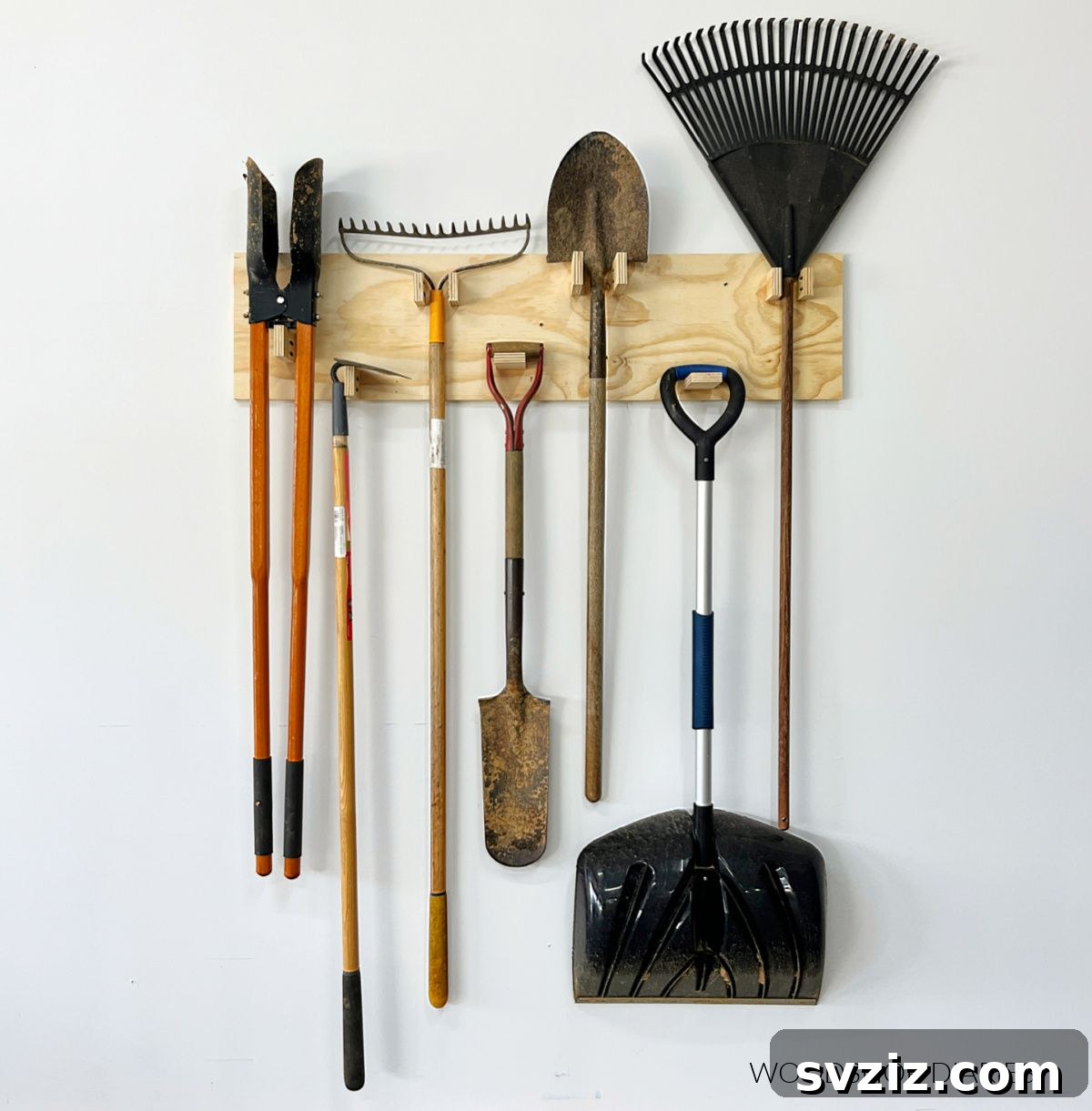 DIY Scrap Wood Yard Tool Organizer