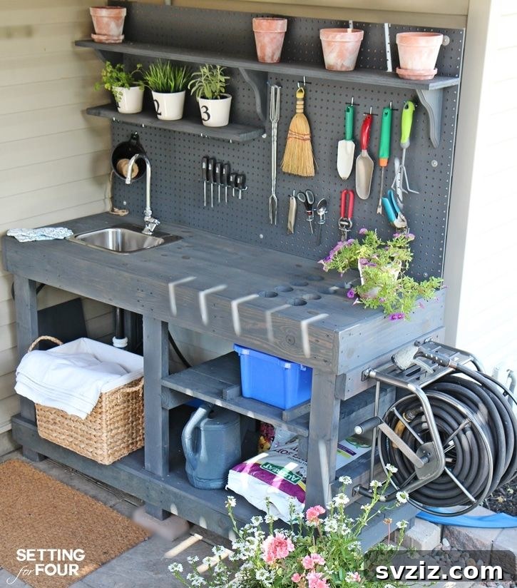 Potting Bench with Sink