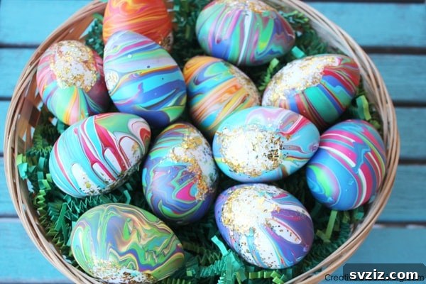 25 Inspiring DIY Easter Egg Decorating Ideas 22 Marbled Easter Eggs