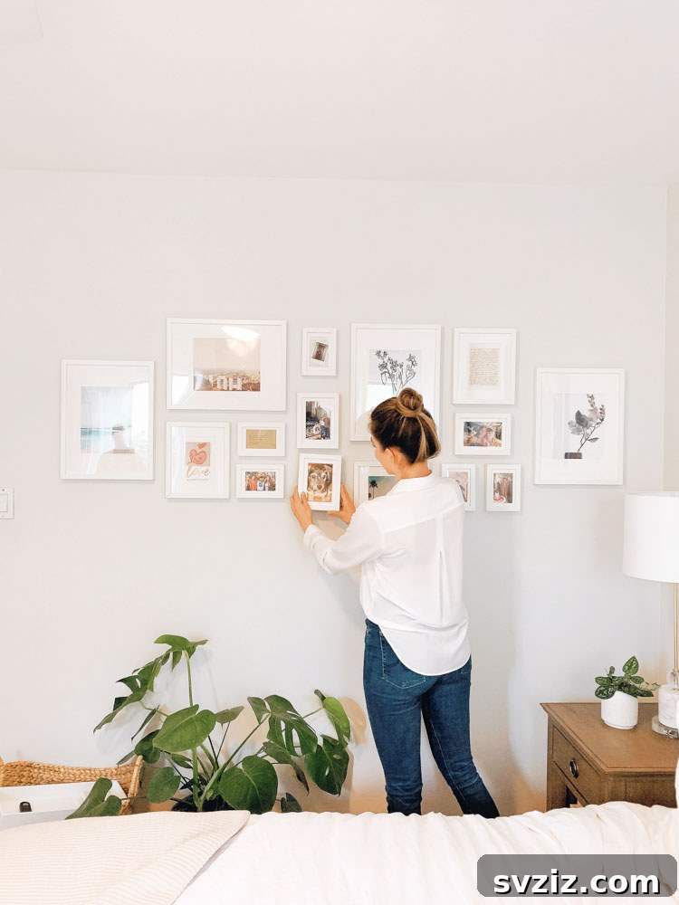Elegant gallery wall displaying cherished photographs
