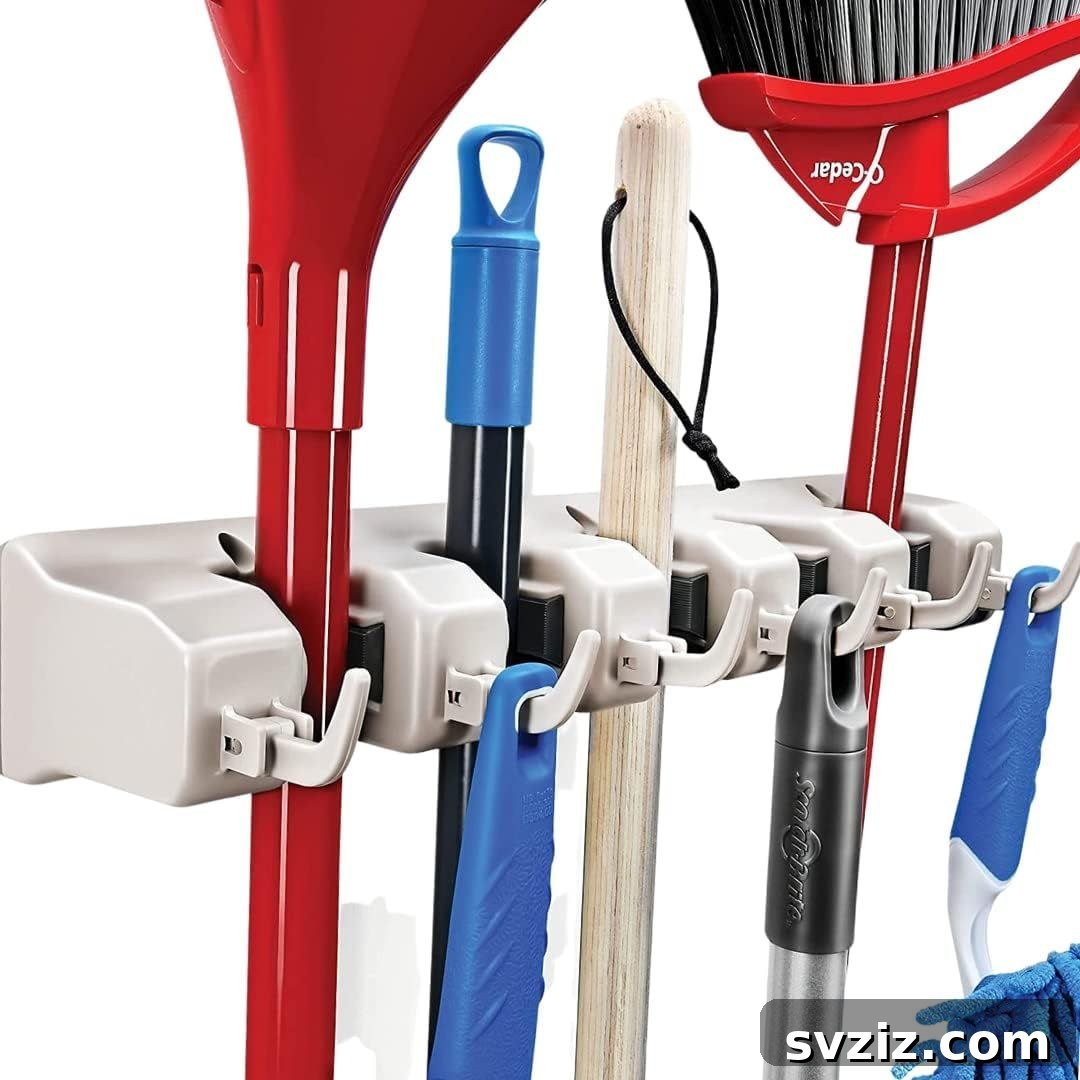 Budget-Friendly Bliss: 21 Organizers Under 20 to Transform Your Home 9 Wall Mount Storage for Brooms and Garden Tools