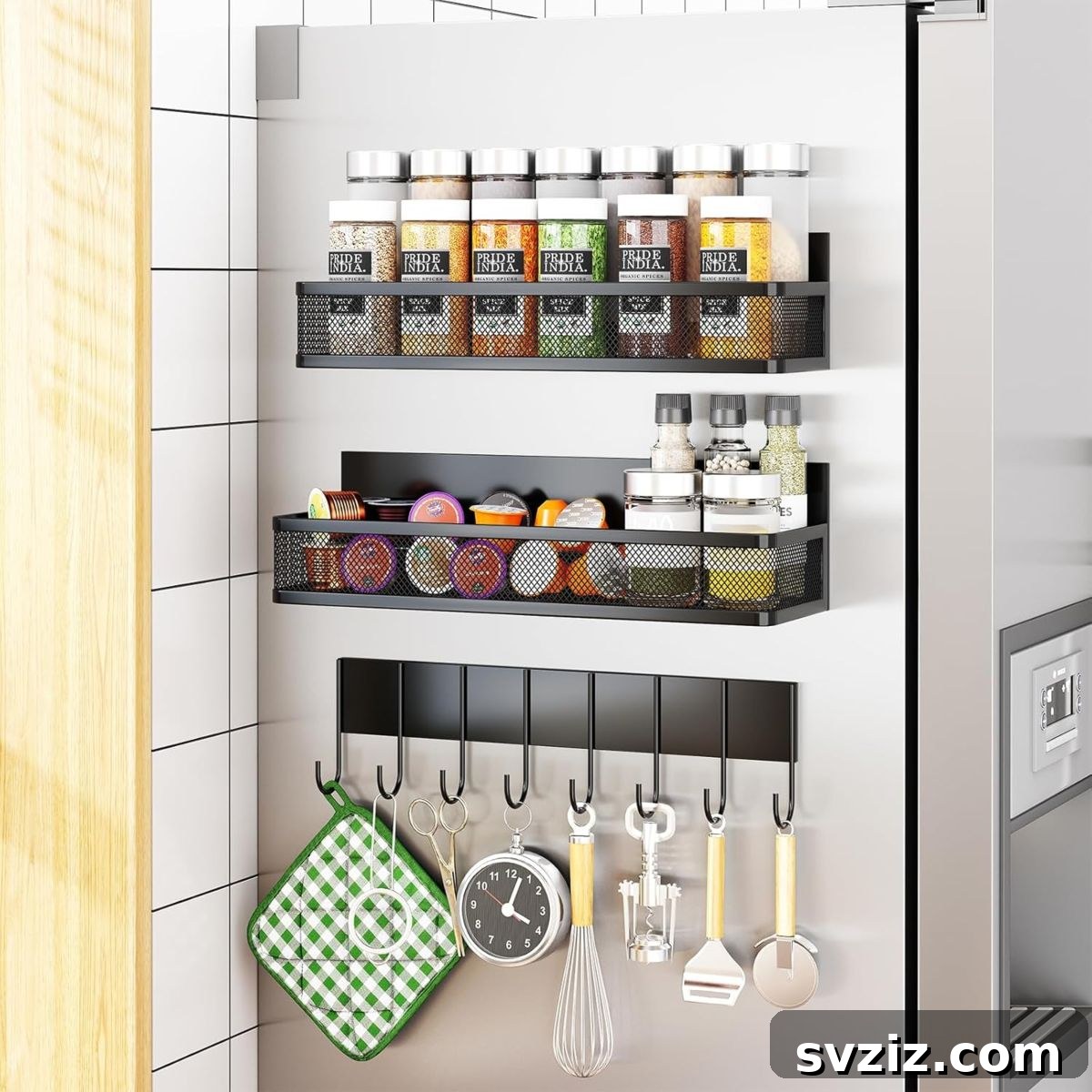 21 Genius Kitchen Organizers Under $20 for Instant Organization 17 Magnetic Spice Rack for Fridge