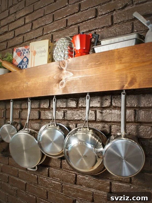 Kitchen shelf and pot rack combination