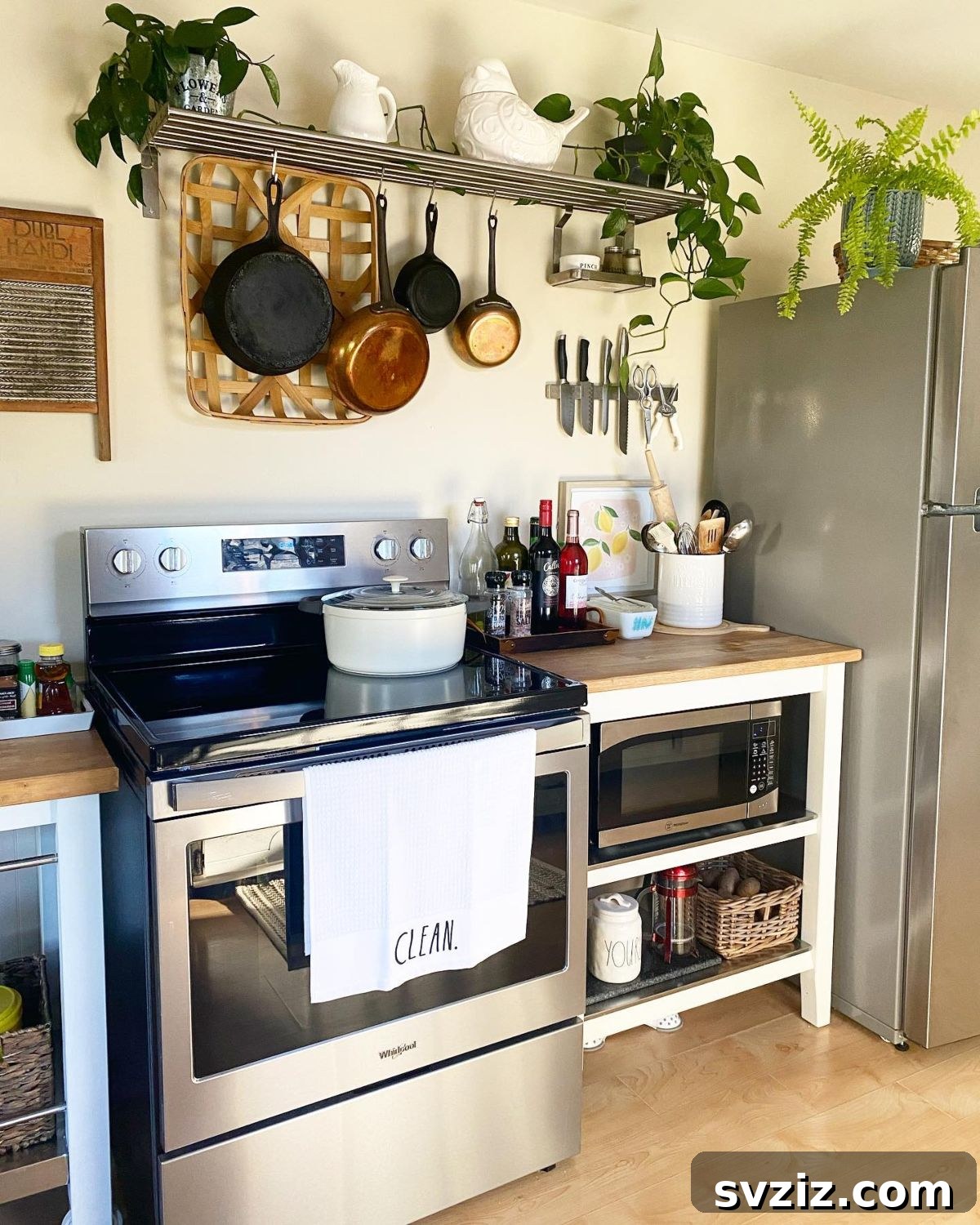 Magnetic knife holder in a modern kitchen