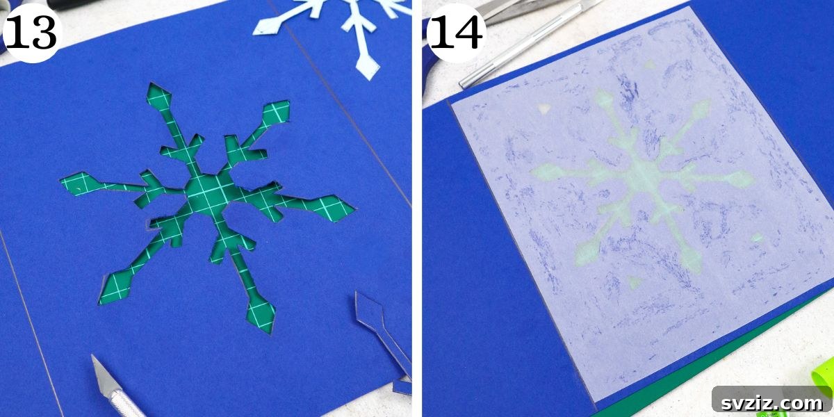 Sparkling Snowflake Luminaries 10 Lovely Snowflake Lanterns, showing the attachment of semi-transparent paper.