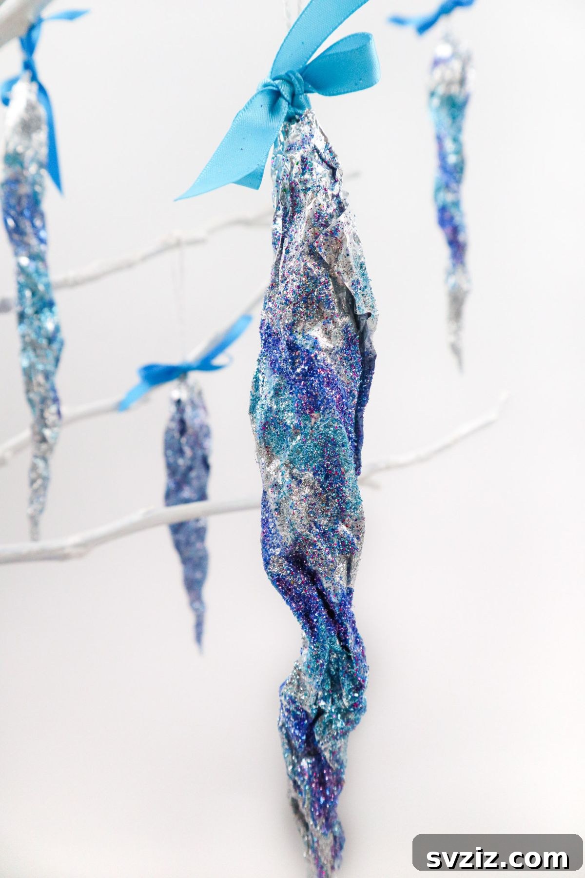 Dazzling Handmade Icicle Ornaments 2 DIY Sparkling Icicle Craft