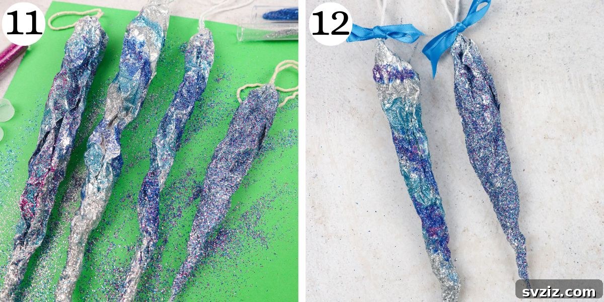 Dazzling Handmade Icicle Ornaments 9 Finished Sparkling Icicle