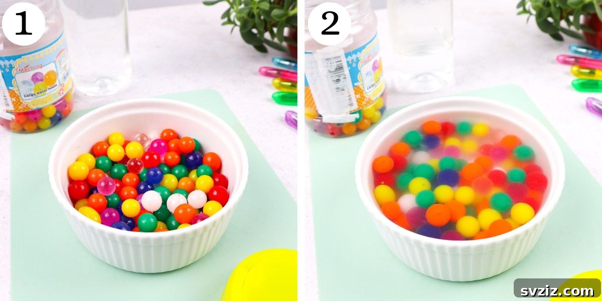 Water Beads Soaking in a Bowl